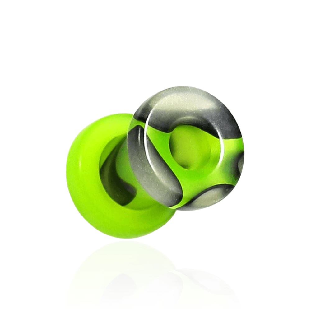 UV Lime & Black External Screw Fit Flesh Tunnel