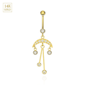 14K Gold Studded Dreamcatcher Belly Ring