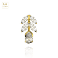 14K Gold Studded Reverse Belly Ring