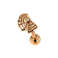 316L Surgical Steel Tiny Jewelled Spider Web Ball Back Cartilage Ear Stud