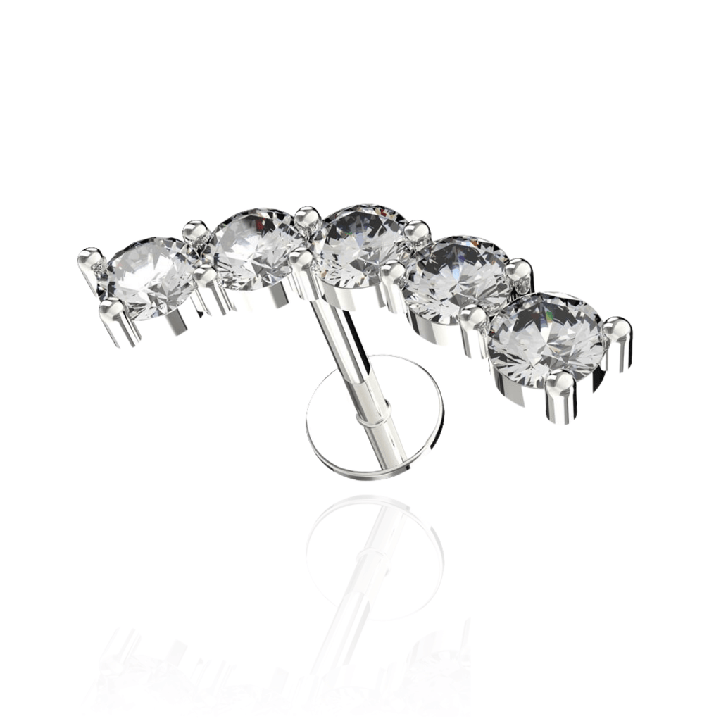 316L Surgical Steel Rounded CZ Jewelled Ear Stud