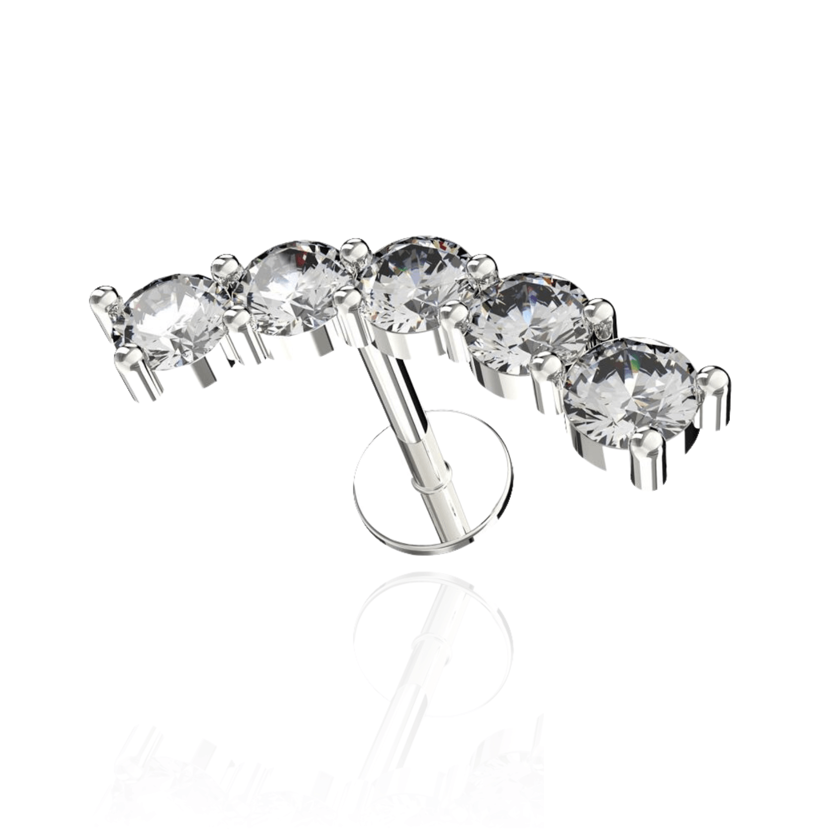 316L Surgical Steel Rounded CZ Jewelled Ear Stud