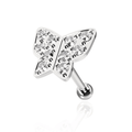 316L Surgical Steel Micro Setting Jewelled Butterfly Tragus Stud