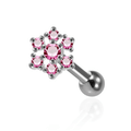 925 Sterling Silver Snowflake CZ Jewelled Cartilage Tragus Piercing Ear Stud