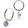 925 Sterling Silver Round CZ Dangling Fashion Earring