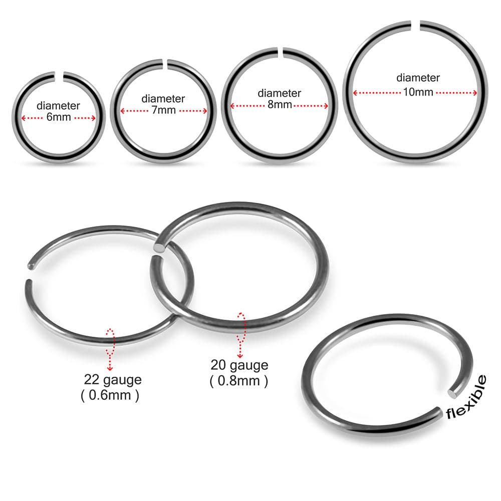 G23 Titanium Classic Seamless Continuous Hoop Ring