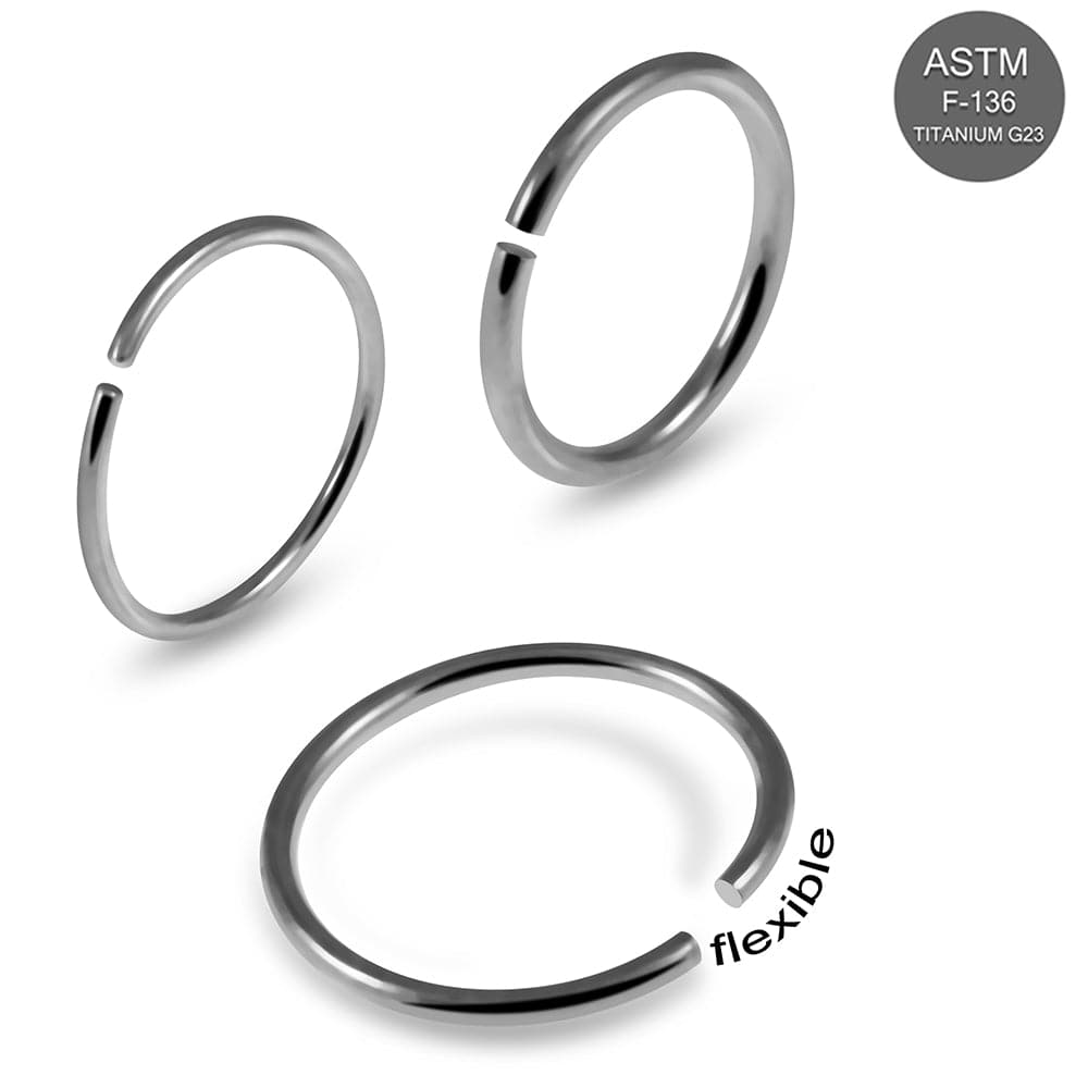 G23 Titanium Classic Seamless Continuous Hoop Ring