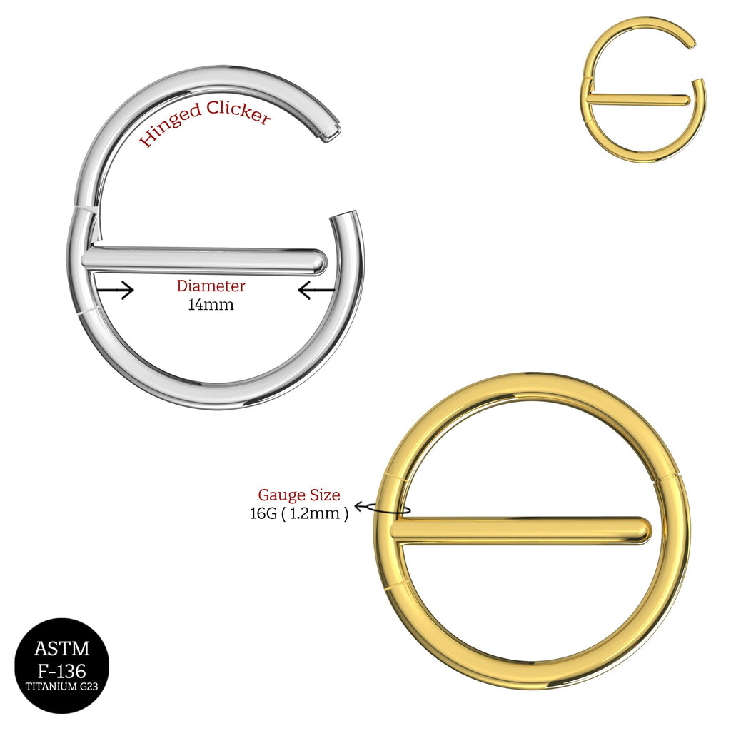 G23 Titanium Nipple Round Clicker Ring