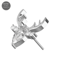 G23 Titanium Clear CZ Jewelled Deer Threadless Pin Top