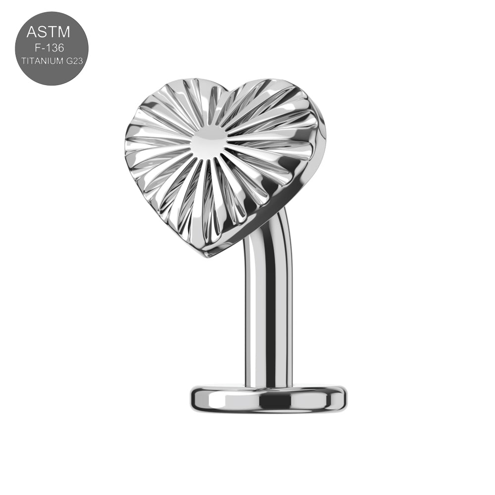 G23 Titanium Radiant Heart Threadless Floating Belly Ring