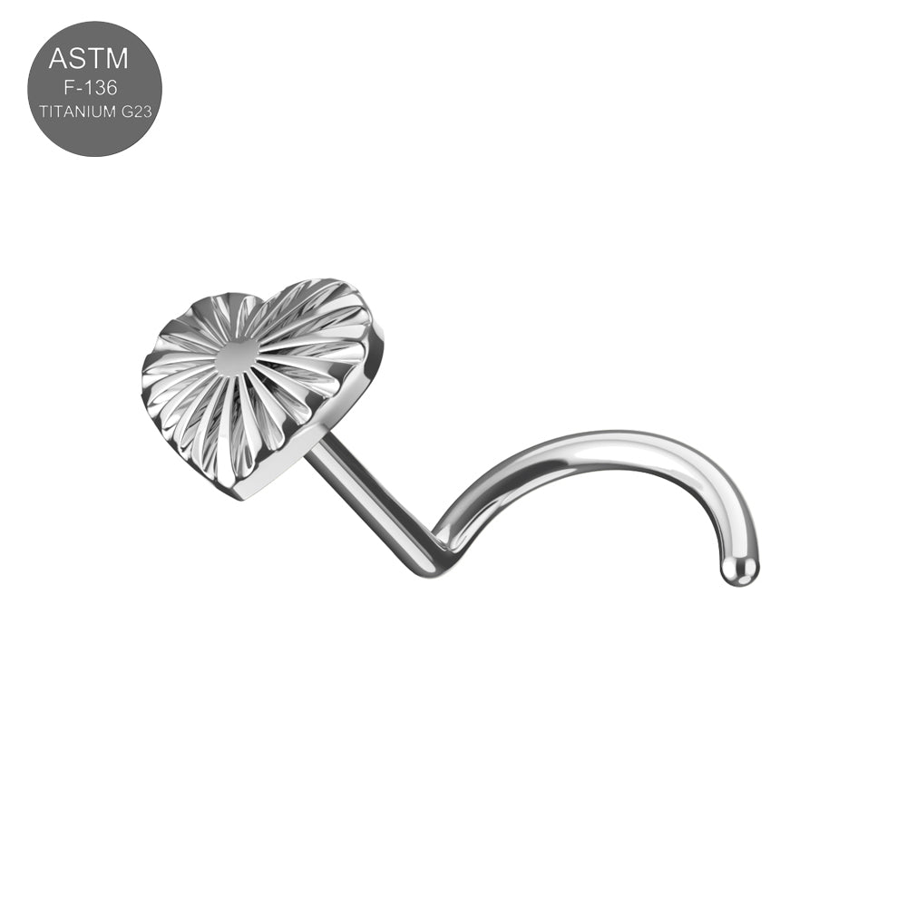G23 Titanium Radiant Heart Threadless Nose Screw
