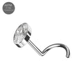 G23 Titanium Oval CZ Jewelled Threadless Nose Screw