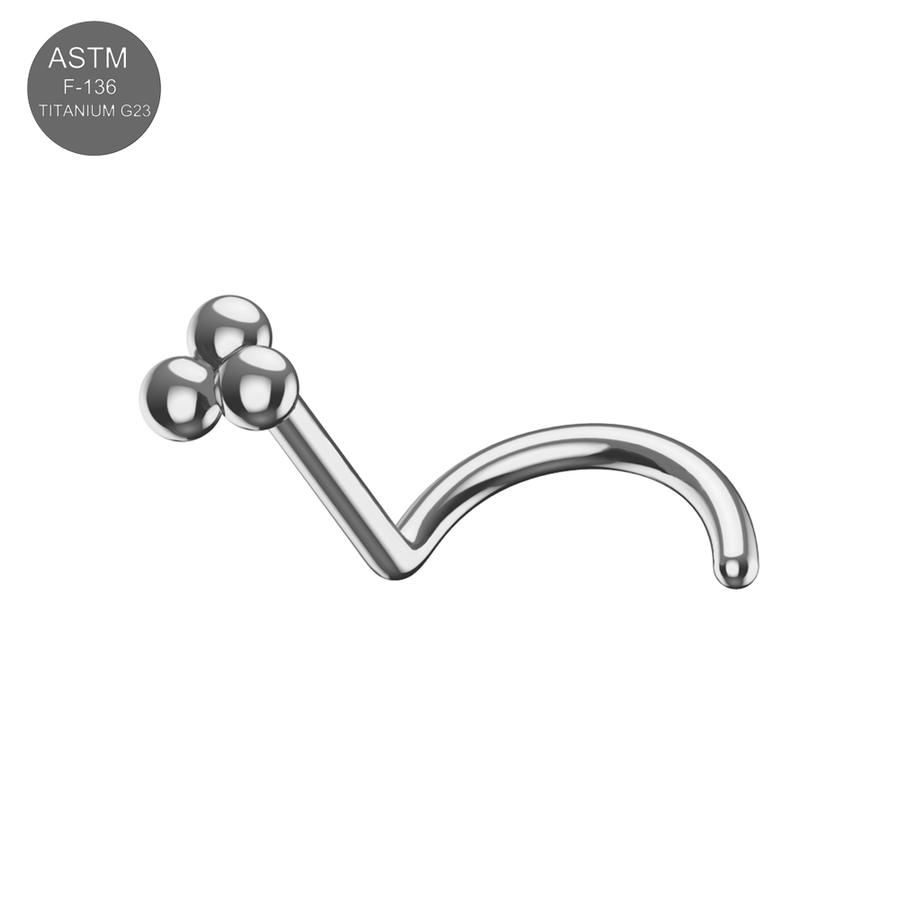 G23 Titanium Tri Ball Threadless Nose Screw