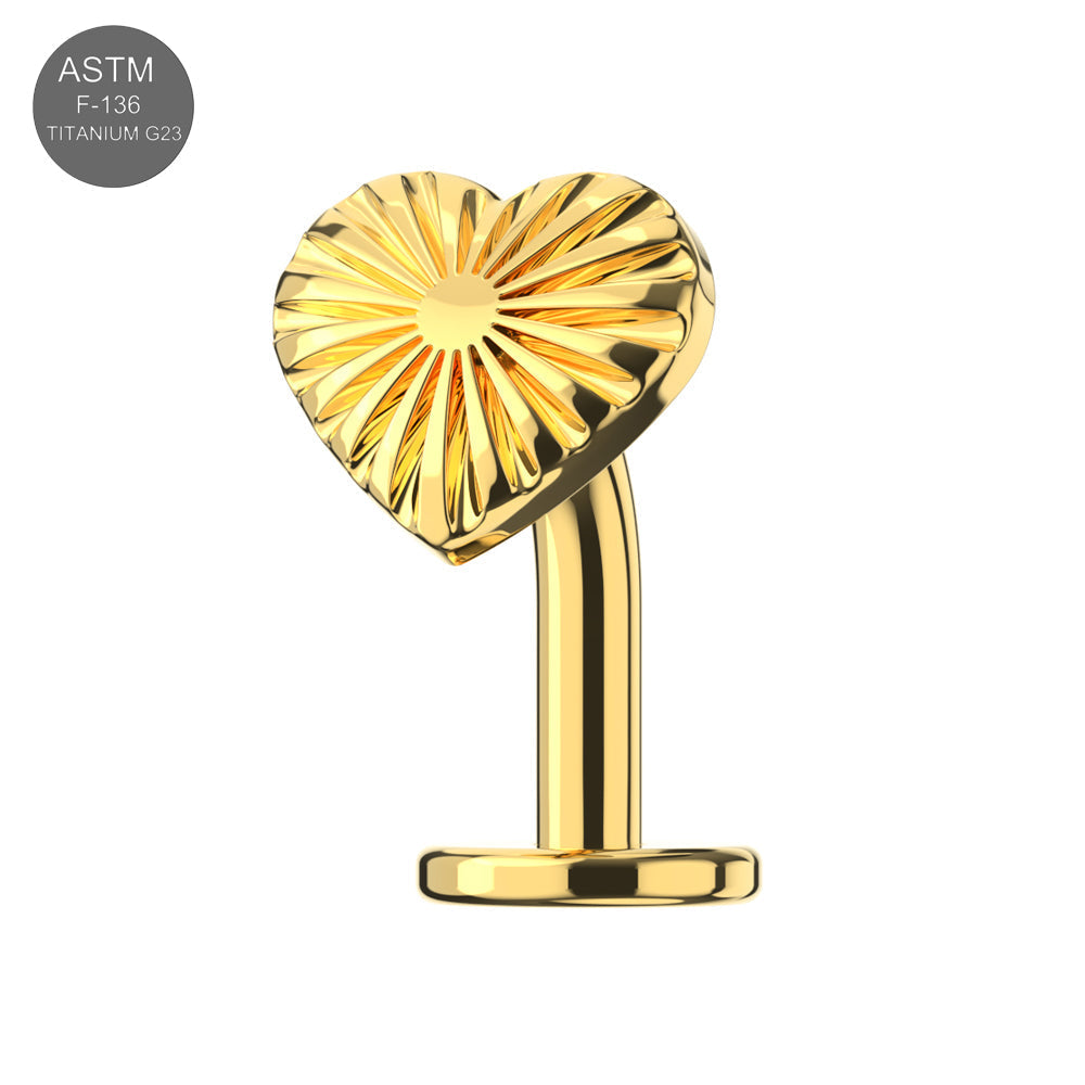 G23 Titanium Radiant Heart Threadless Floating Belly Ring