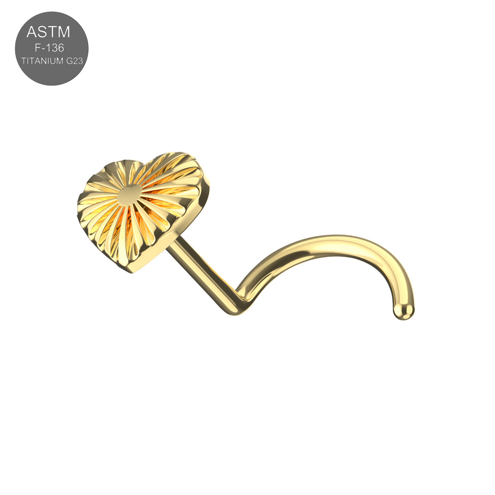 G23 Titanium Radiant Heart Threadless Nose Screw