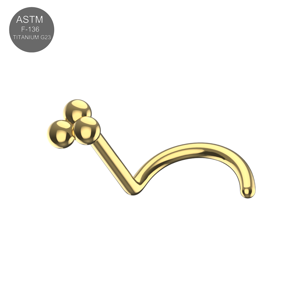 G23 Titanium Tri Ball Threadless Nose Screw