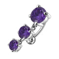 925 Sterling Silver Moving Jewelled Charms Navel Belly Button Ring