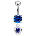 925 Sterling Silver Moving Jewelled Belly Ring
