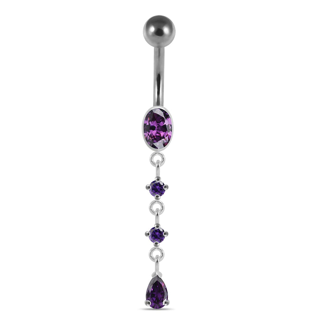 925 Sterling Silver Dangling curved bar with 5mm top ball