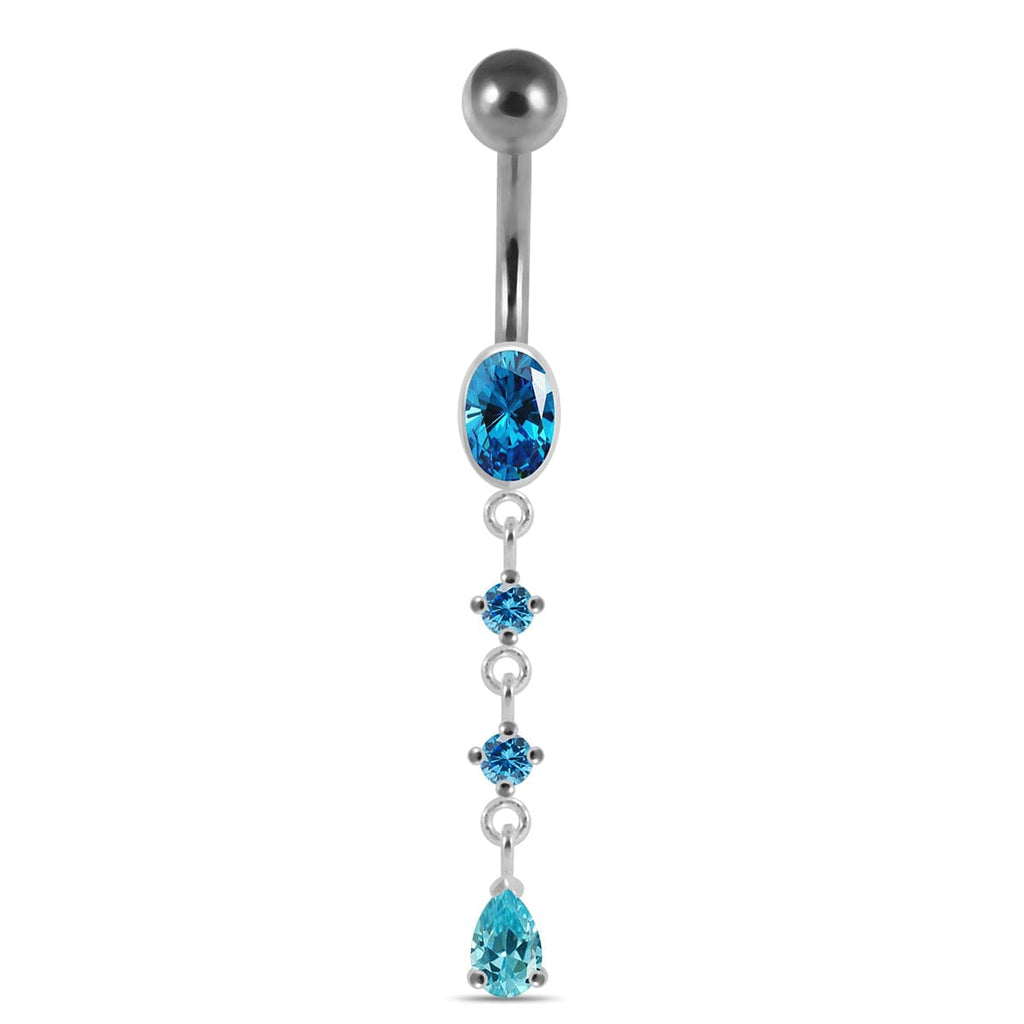 925 Sterling Silver Dangling curved bar with 5mm top ball