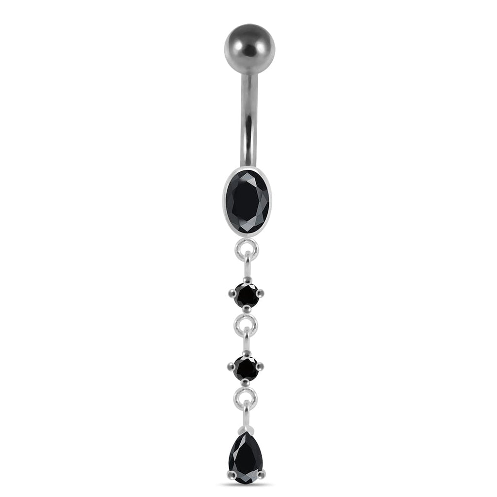 925 Sterling Silver Dangling curved bar with 5mm top ball