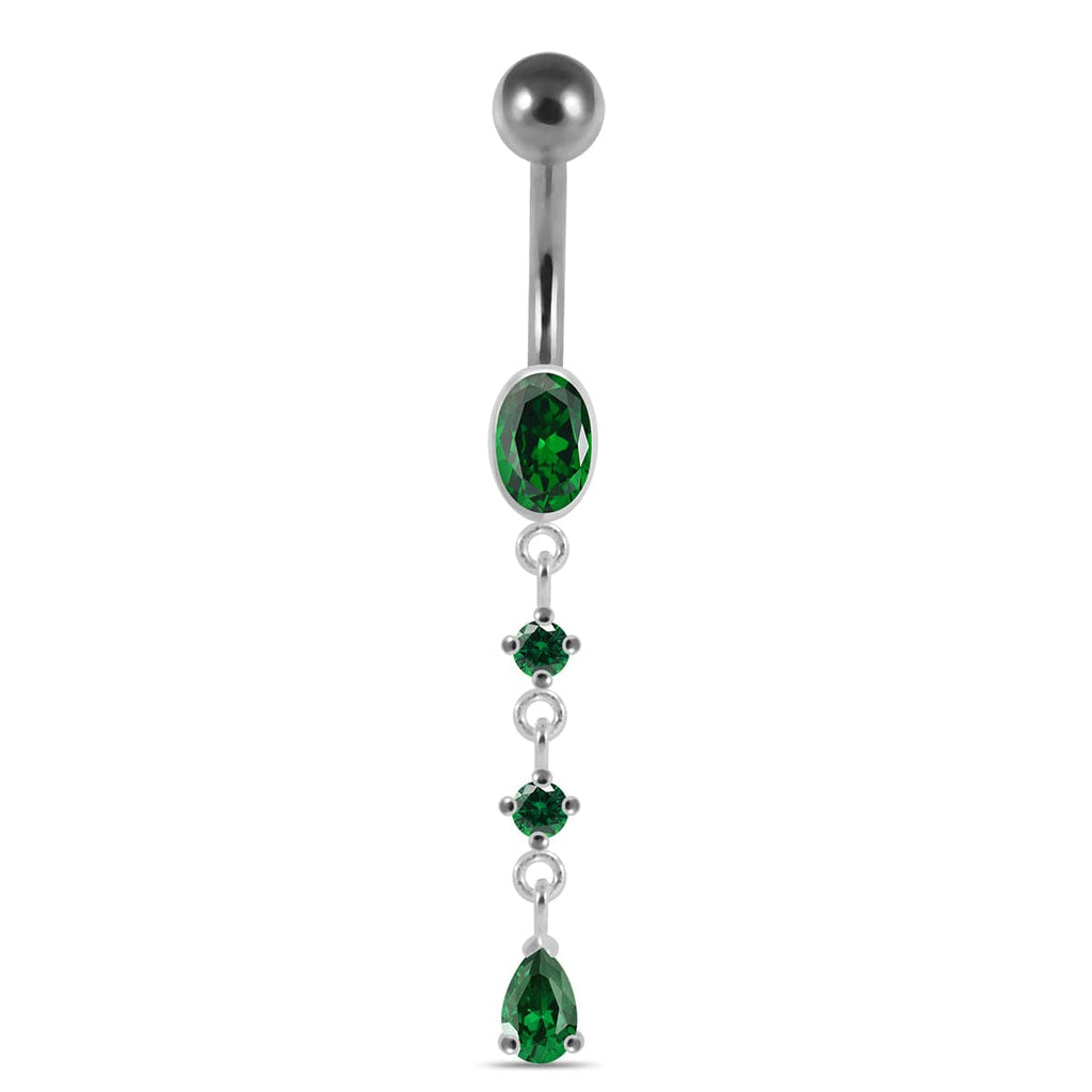 925 Sterling Silver Dangling curved bar with 5mm top ball