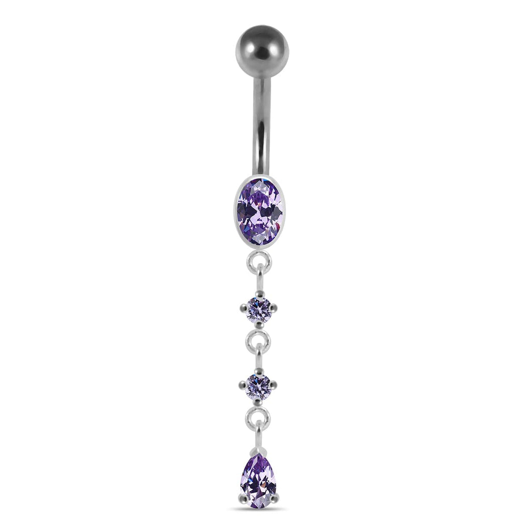 925 Sterling Silver Dangling curved bar with 5mm top ball