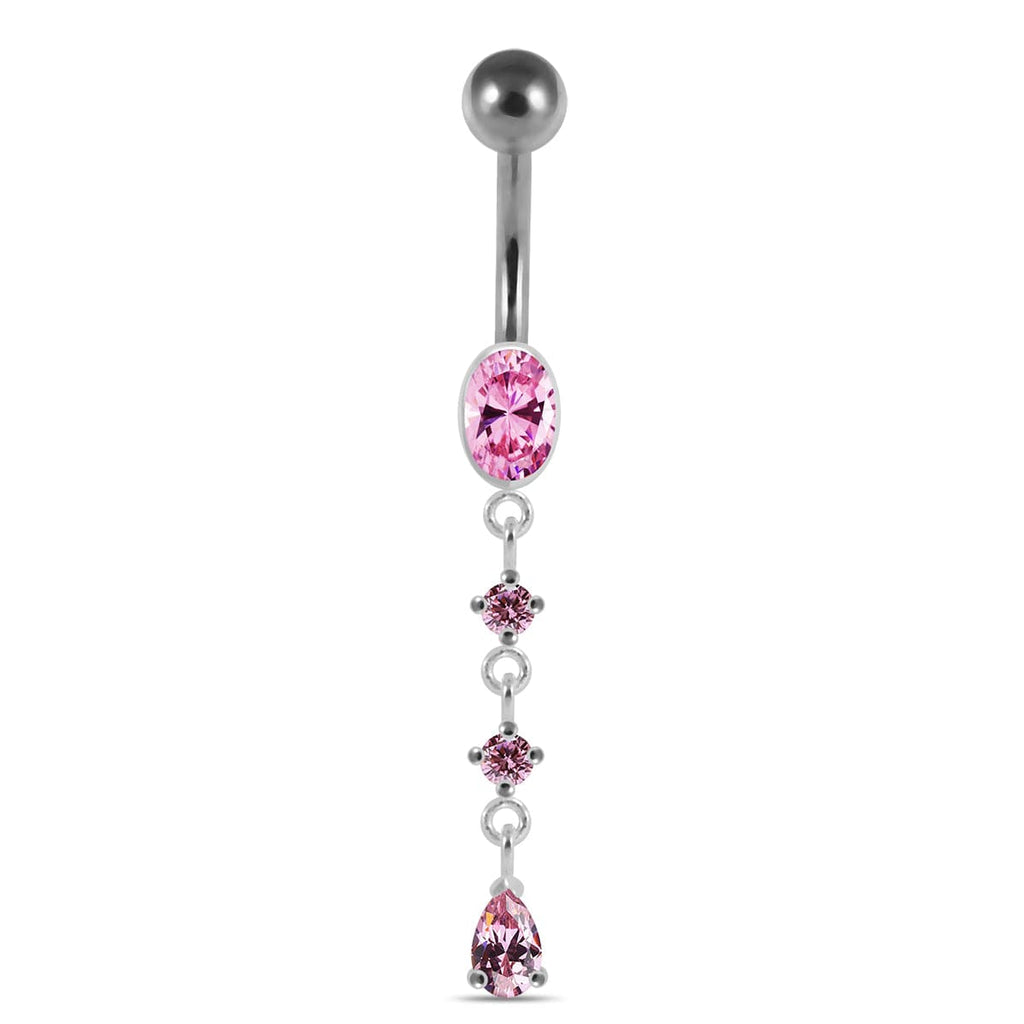 925 Sterling Silver Dangling curved bar with 5mm top ball