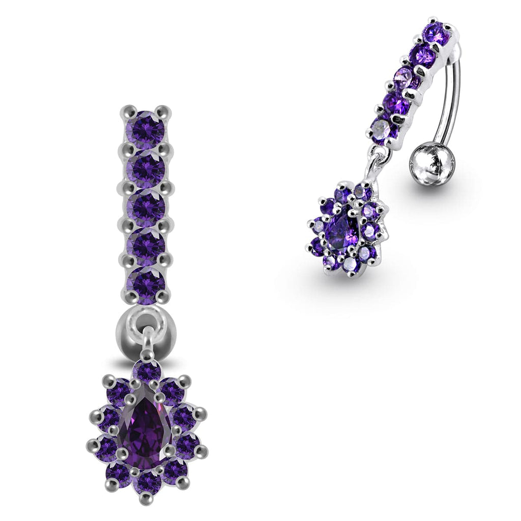 925 Sterling Silver Reverse Belly Button Ring