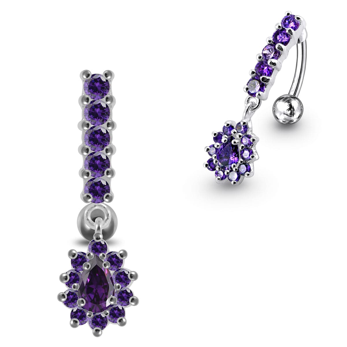 925 Sterling Silver Reverse Belly Button Ring