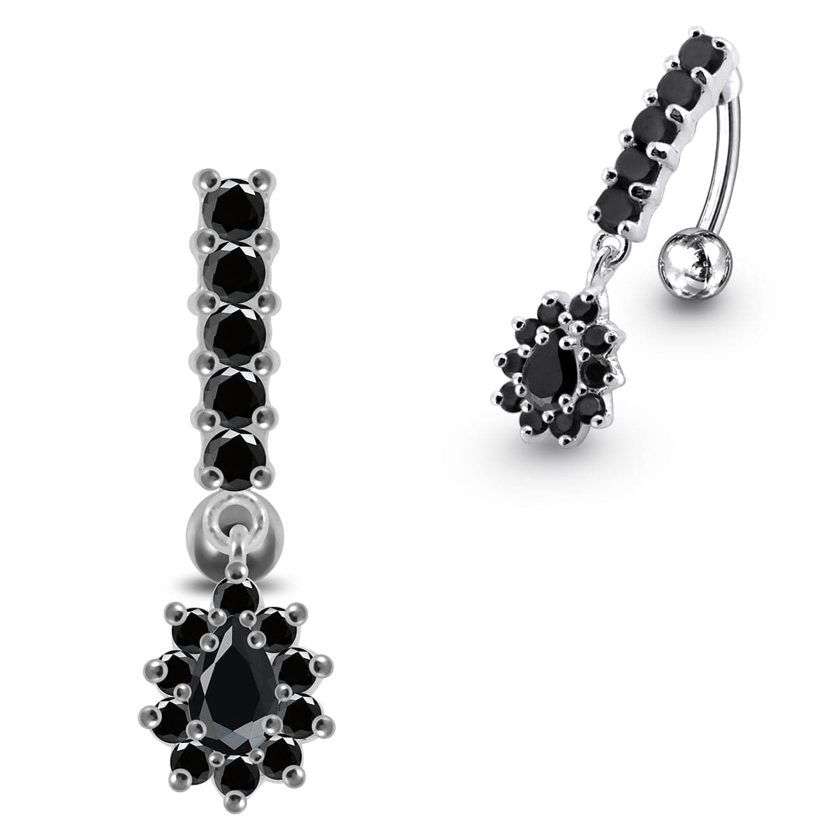 925 Sterling Silver Reverse Belly Button Ring