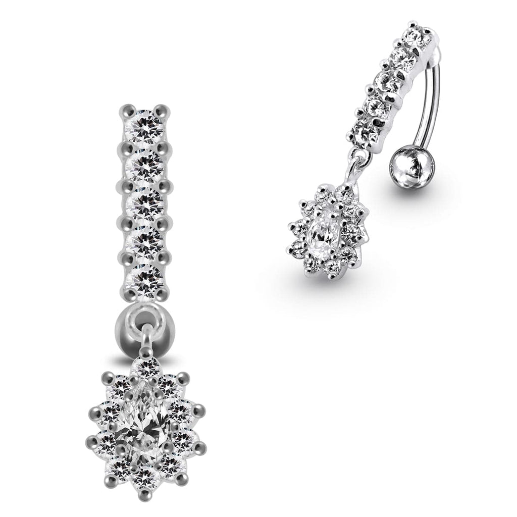 925 Sterling Silver Reverse Belly Button Ring