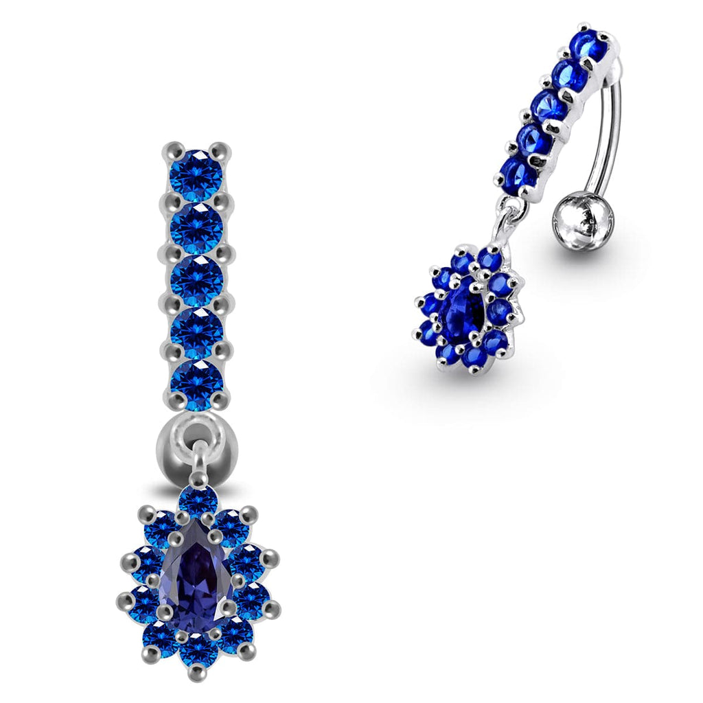 925 Sterling Silver Reverse Belly Button Ring