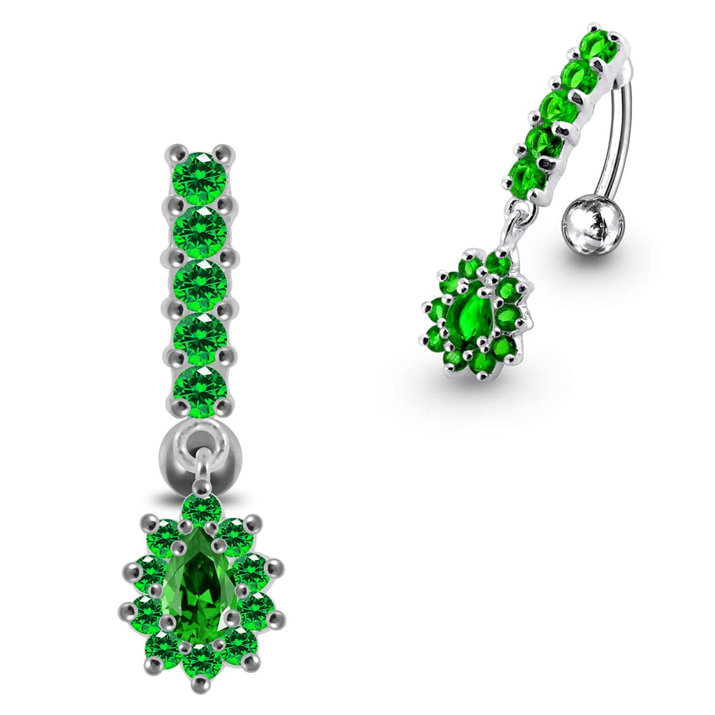 925 Sterling Silver Reverse Belly Button Ring