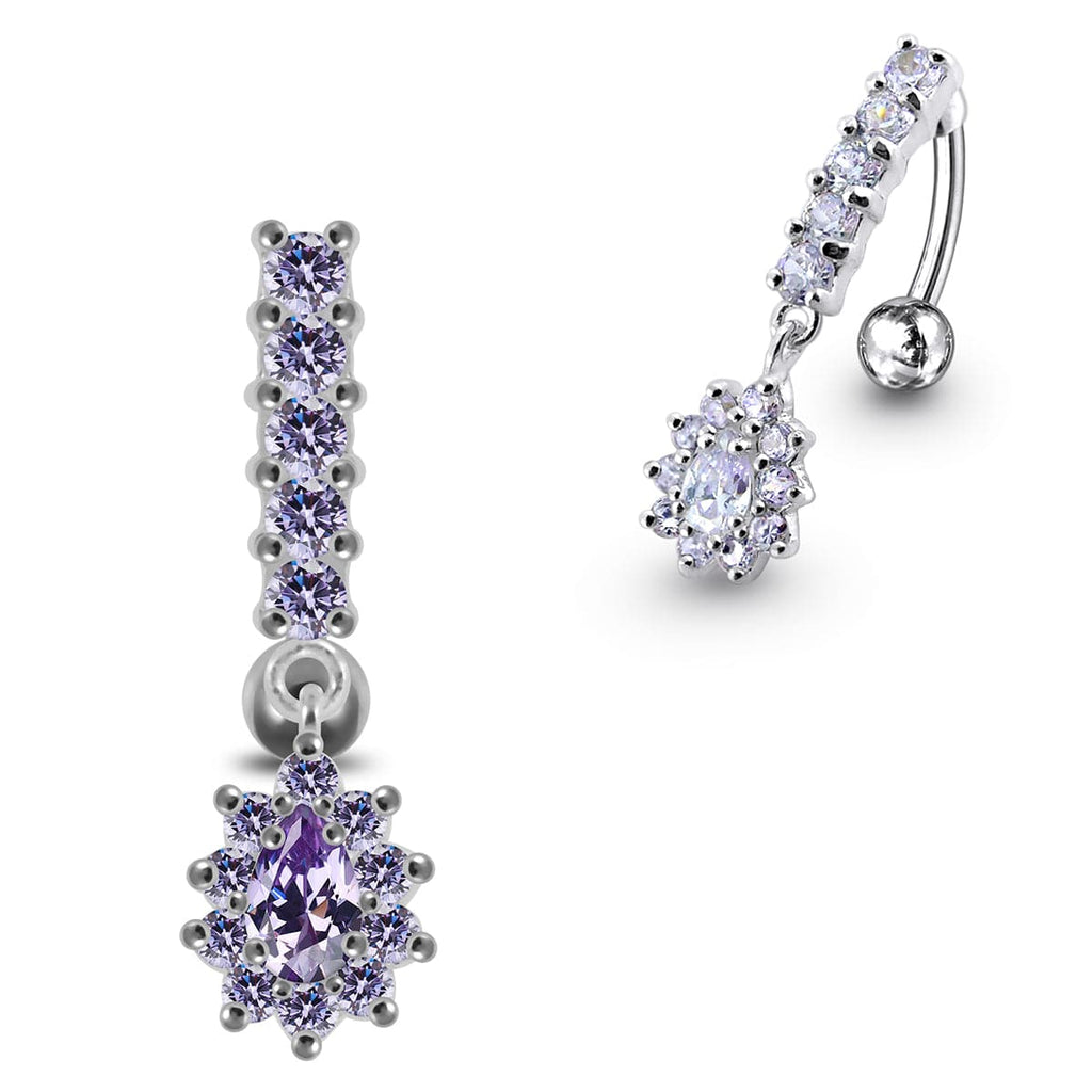 925 Sterling Silver Reverse Belly Button Ring