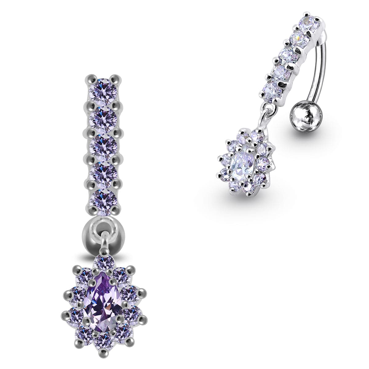925 Sterling Silver Reverse Belly Button Ring
