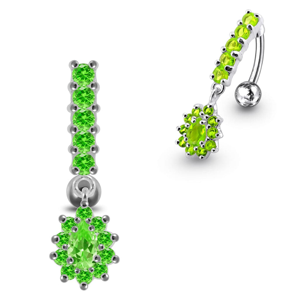 925 Sterling Silver Reverse Belly Button Ring
