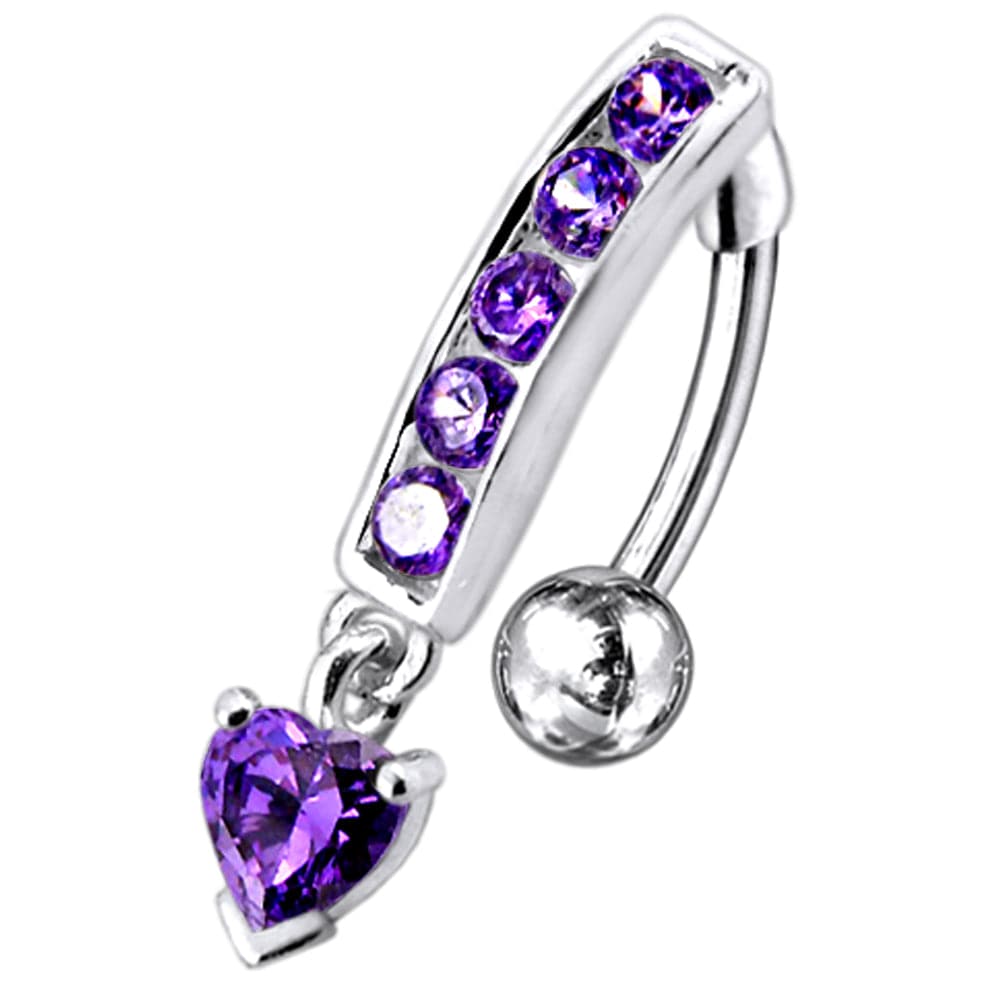 925 Sterling Silver Reverse Belly Button Bar