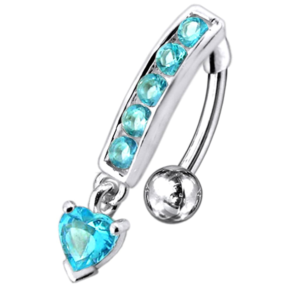 925 Sterling Silver Reverse Belly Button Bar