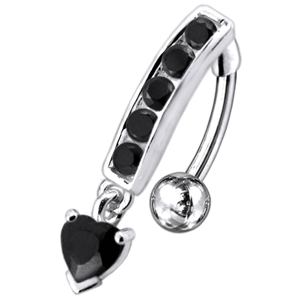 925 Sterling Silver Reverse Belly Button Bar