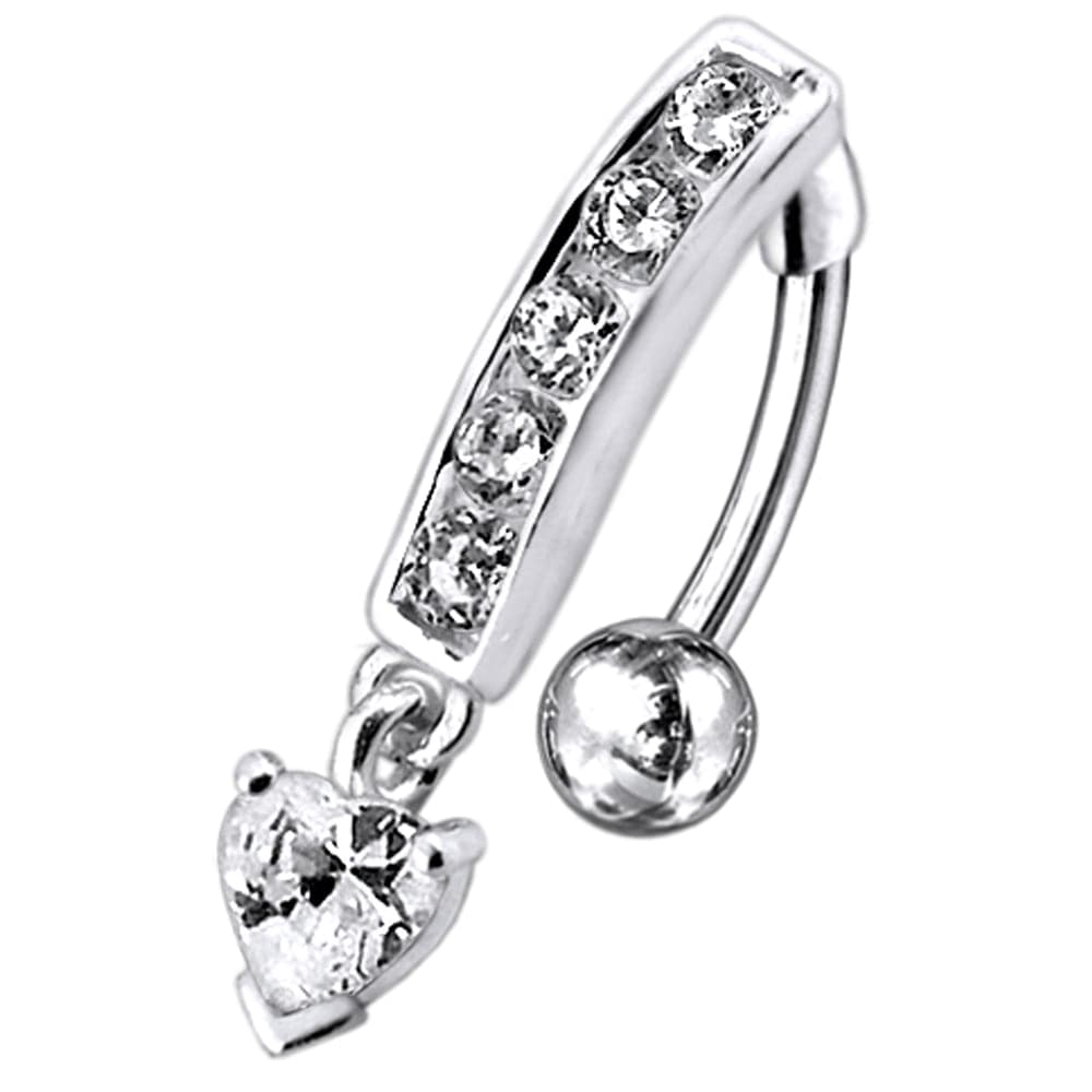 925 Sterling Silver Reverse Belly Button Bar