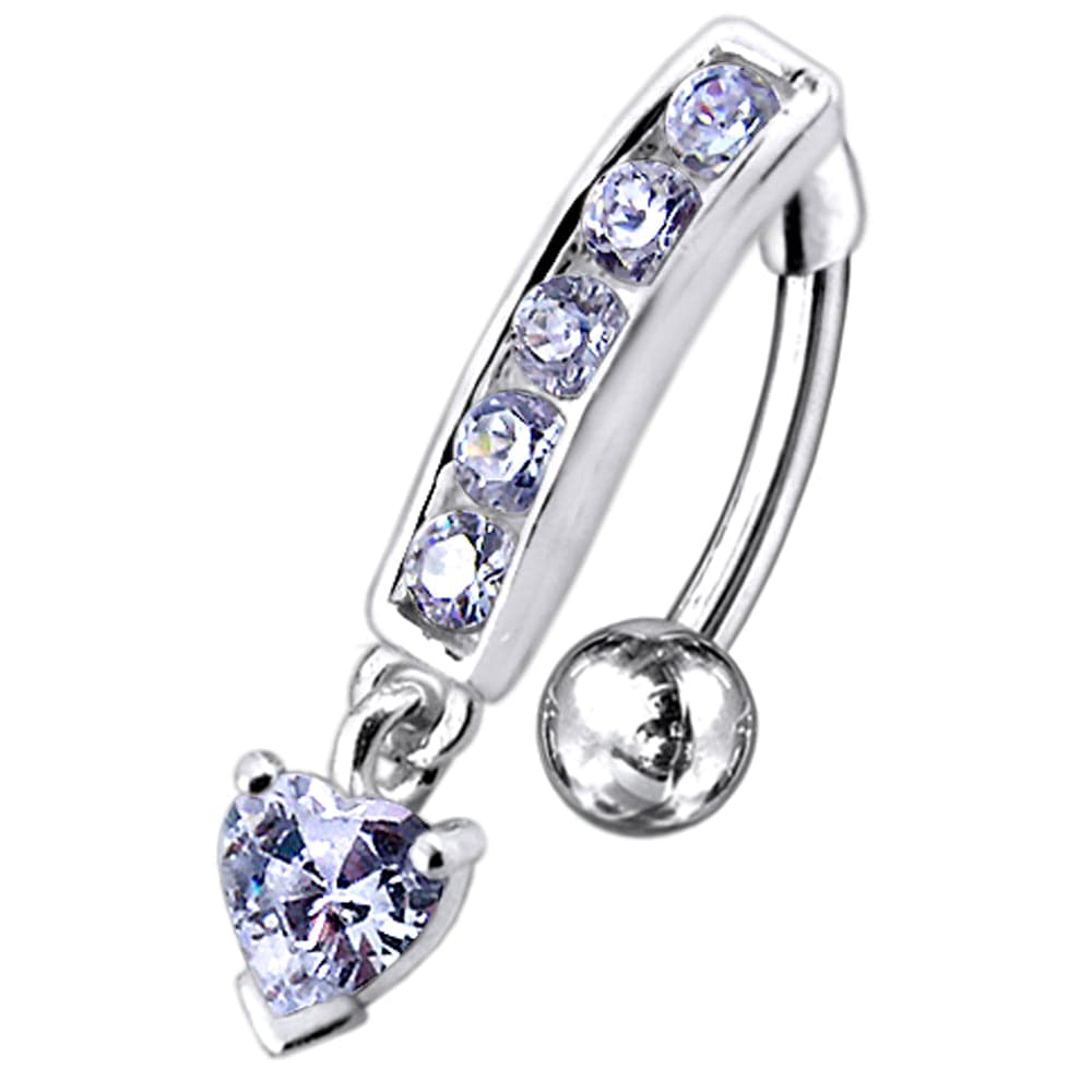 925 Sterling Silver Reverse Belly Button Bar