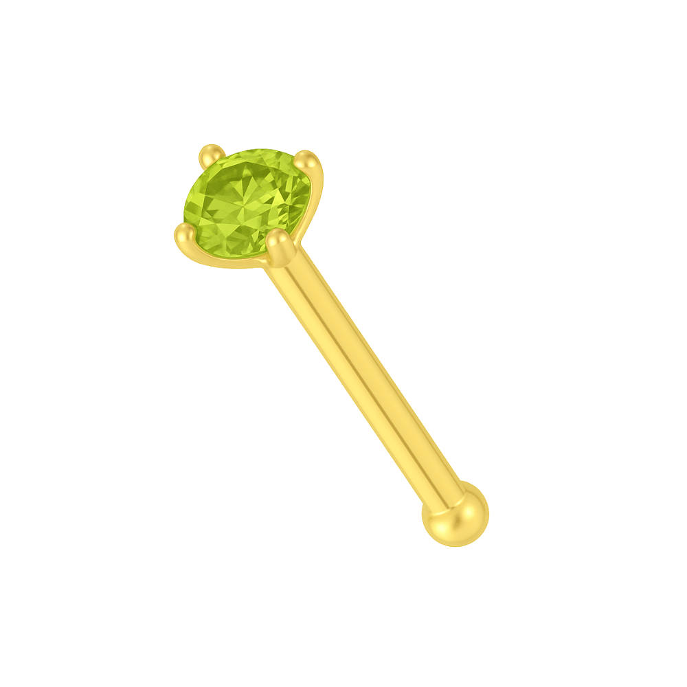 14K Gold Colourful Crystal Jewelled Nose Bone