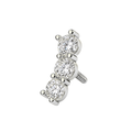 316L Surgical Steel Triple Round CZ Internally Threaded Accessory Top