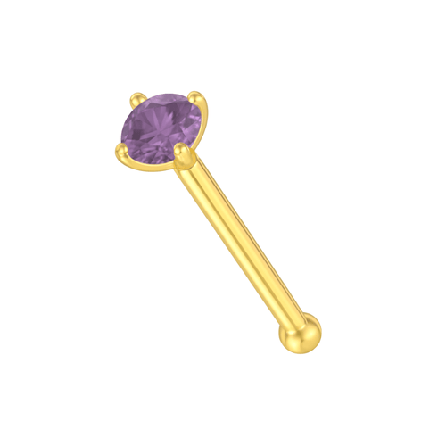 14K Gold Colourful Crystal Jewelled Nose Bone
