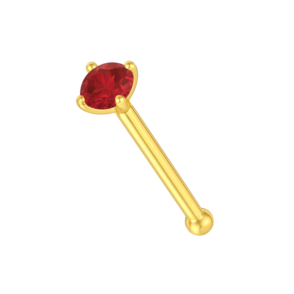 14K Gold Colourful Crystal Jewelled Nose Bone