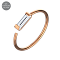 925 Sterling Silver CZ Bar Jewelled Nose Hoop Ring