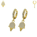 316L Surgical Steel CZ Jewelled Ice Cream Hinged Huggie Earring