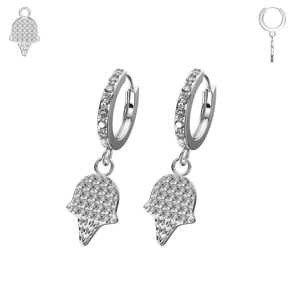 316L Surgical Steel CZ Jewelled Ice Cream Hinged Huggie Earring