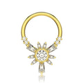 316L Surgical Steel Cubic Zirconia Jewelled Hinged Segment Clicker Ring